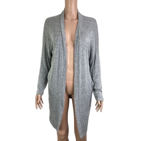 Lilyful Sweater Womens Large Open Front Long Cardigan Gray Stretch - Picture 9 of 11